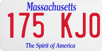 MA license plate 175KJ0