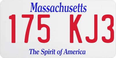 MA license plate 175KJ3