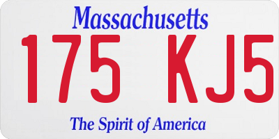 MA license plate 175KJ5