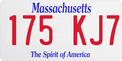 MA license plate 175KJ7
