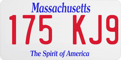 MA license plate 175KJ9