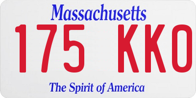 MA license plate 175KK0