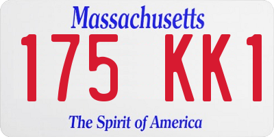 MA license plate 175KK1