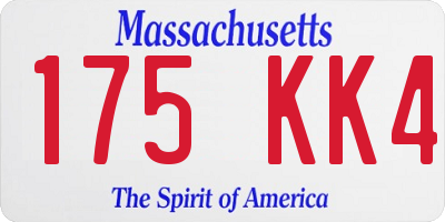 MA license plate 175KK4