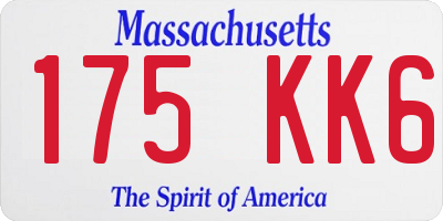 MA license plate 175KK6