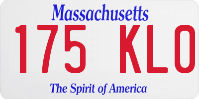 MA license plate 175KL0