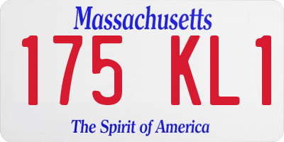MA license plate 175KL1