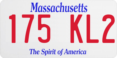 MA license plate 175KL2
