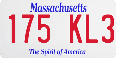 MA license plate 175KL3