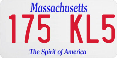 MA license plate 175KL5