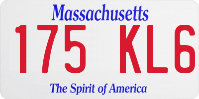 MA license plate 175KL6