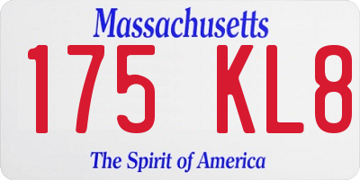 MA license plate 175KL8