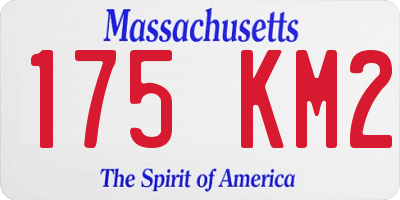 MA license plate 175KM2