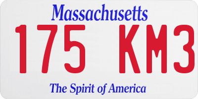 MA license plate 175KM3