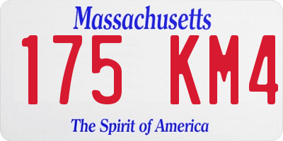 MA license plate 175KM4