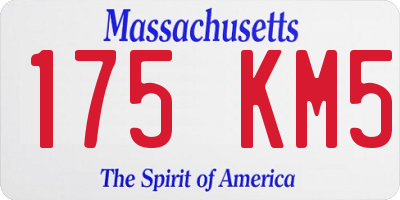 MA license plate 175KM5