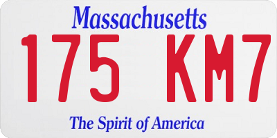MA license plate 175KM7