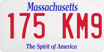MA license plate 175KM9