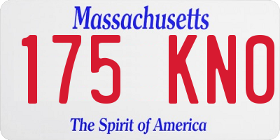 MA license plate 175KN0