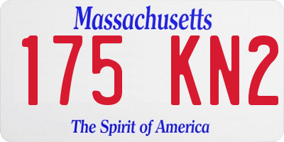 MA license plate 175KN2