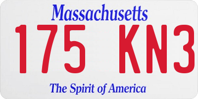 MA license plate 175KN3