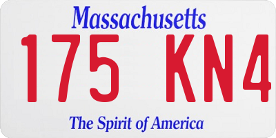 MA license plate 175KN4