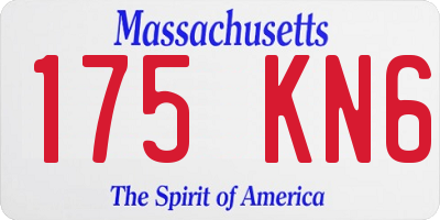 MA license plate 175KN6