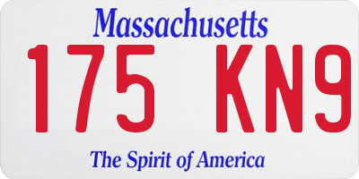 MA license plate 175KN9