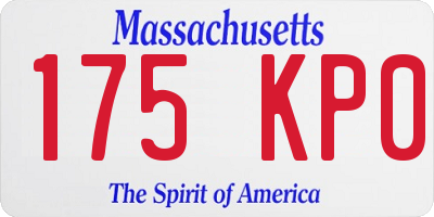 MA license plate 175KP0
