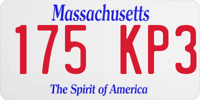 MA license plate 175KP3