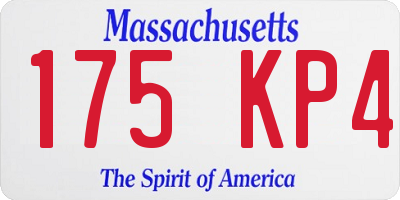 MA license plate 175KP4