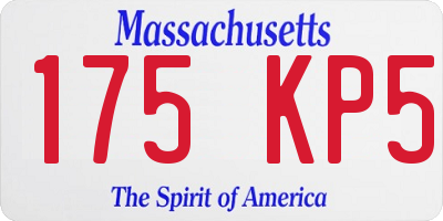 MA license plate 175KP5
