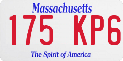 MA license plate 175KP6