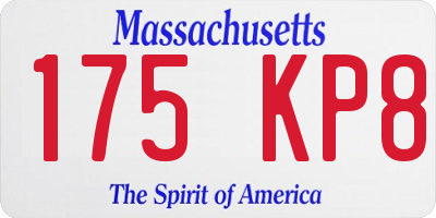 MA license plate 175KP8