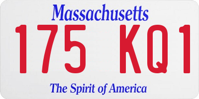 MA license plate 175KQ1