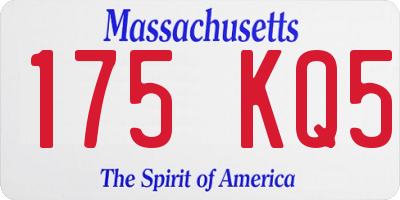MA license plate 175KQ5