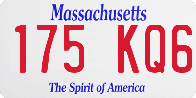 MA license plate 175KQ6