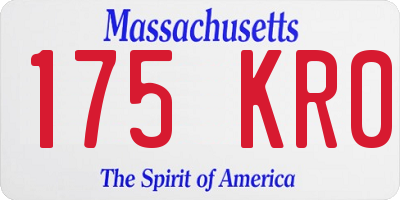 MA license plate 175KR0