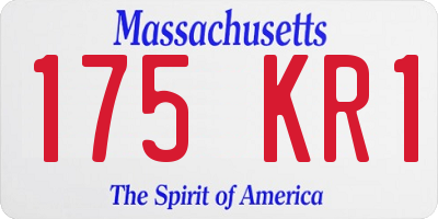 MA license plate 175KR1