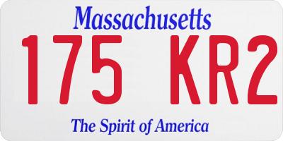 MA license plate 175KR2