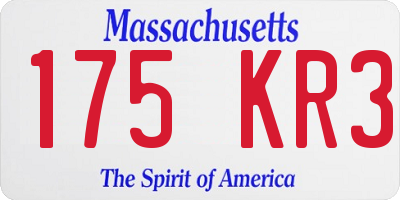 MA license plate 175KR3