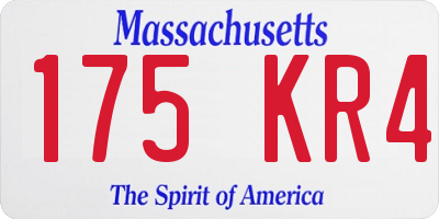 MA license plate 175KR4