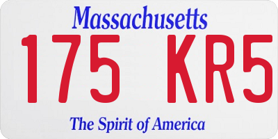 MA license plate 175KR5