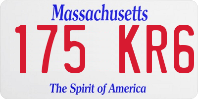 MA license plate 175KR6