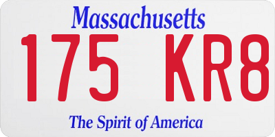 MA license plate 175KR8