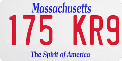 MA license plate 175KR9