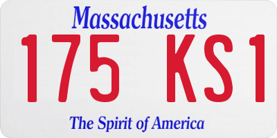 MA license plate 175KS1