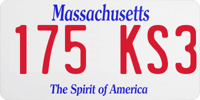 MA license plate 175KS3