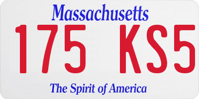 MA license plate 175KS5