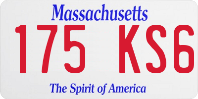MA license plate 175KS6
